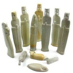 Unique Soapstone Nativity Scene 12 Pc Set
